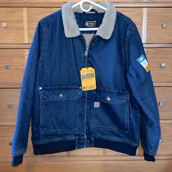 CARHARTT WOMEN’S SHERPA LINED DENIM JACKET - Picture 7 of 8